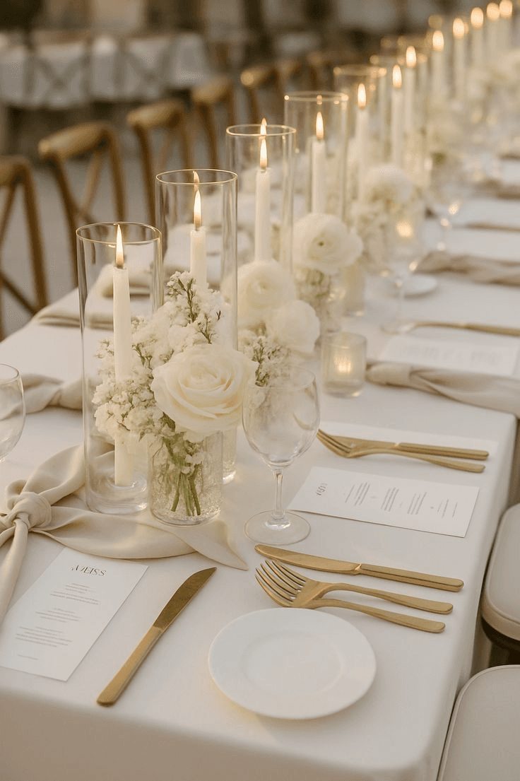 Elegant wedding dinner table